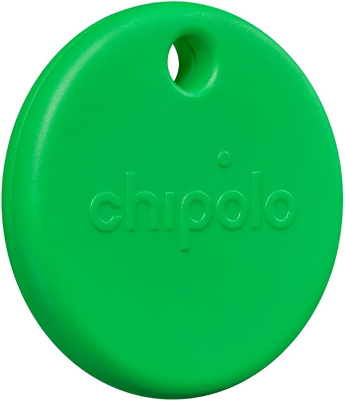 Chipolo POP Tracker Tag - Colorful, Compatible, Loud Bluetooth Tracker with Call Your Phone & Out of Range Alert, Works with Apple Find My or Google's Find My Device (Green)