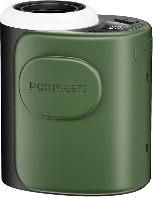 Rugged Portable Fan, 10000mAh Rechargeable Battery, 40H Runtime, 5-Speed Turbo Cooling, Hands-Free Multi-Position Design for Construction, Jobsite, Warehouse, Farm, Camping(Green)