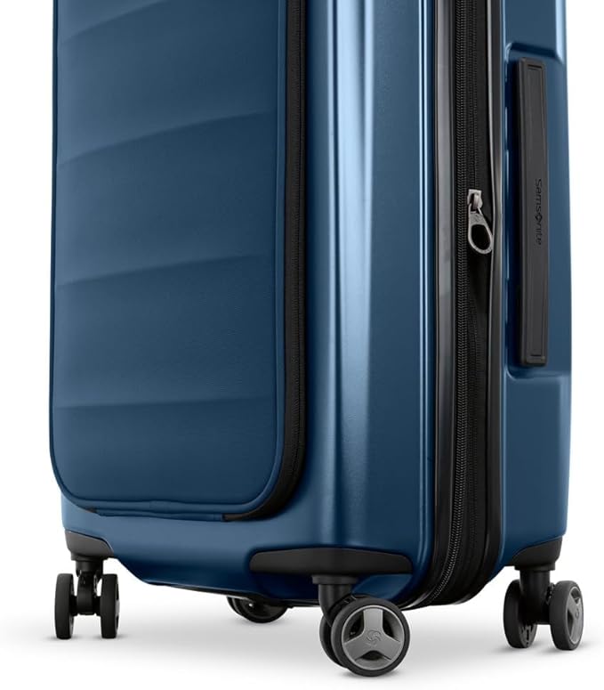 Samsonite Carry-On Pro Front Pocket Hardside Expandable 21-Inch Octiv Luggage: Durable & Impact Resistant, 360° Aero Trac Spinner Wheels, Adjustable Telescopic Handle, TSA Approved Lock - Blue