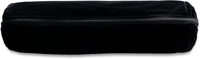 Novel Box Black Velvet Bangle/Bracelet/Watch Roll 12.25x3x3 Inches with Matching Zipper Pouch - Portable Organizer Pouch with Removable Roll Insert for Travel, Retail & Personal Use