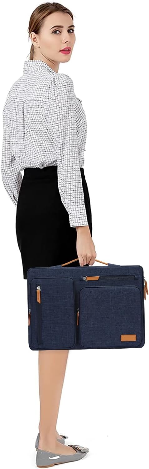 MOSISO 360 Protective Laptop Case 16 inch, 15-15.6 inch Laptop Sleeve Compatible with MacBook Pro 16, HP, Acer, Dell, Lenovo, ASUS, Side Open Carrying Case with 4 Zipper Pockets&Handle, Navy Blue