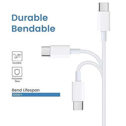 Smays USB C to USB C Cable 20-Pack Bulk, 3ft Type C Charging and Data Cord Multipack White