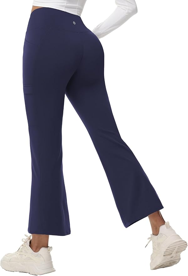 baleaf Women's Fleece Lined Pants Winter Thermal Water Resistant Crossover Flare Leggings Warm Bootcut Hiking Outdoor