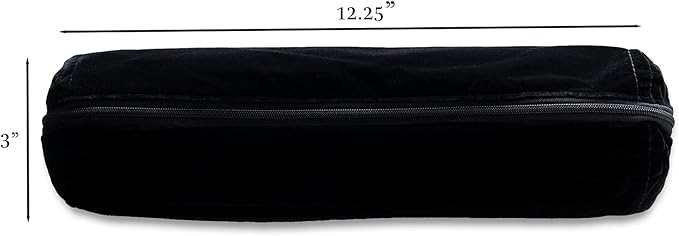 Novel Box Black Velvet Bangle/Bracelet/Watch Roll 12.25x3x3 Inches with Matching Zipper Pouch - Portable Organizer Pouch with Removable Roll Insert for Travel, Retail & Personal Use