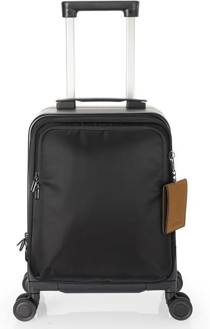UNIKER Laptop Briefcase with Cup Holder,Small Rolling Suitcase for Work,Carry On Luggage 17x12x10,16 Inch Suitcases with 4 Spinner Wheels,Rolling Teacher Bag Black