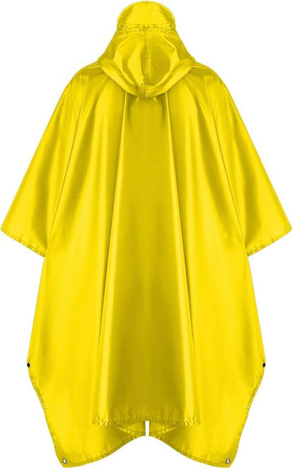 salamra Hooded Rain Poncho Waterproof Raincoat Jacket for Men/Women/Adults with Pocket