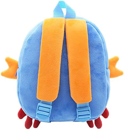 Children Toddler Preschool Backpack Plush Animal Cartoon Backpack Baby Kids School Satchel Travel Lunch Bags(Crab)