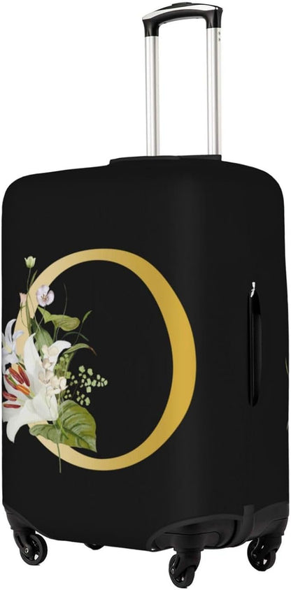 Decorative O Suitcase Protectors Elastic Washable Luggage Covers With Concealed Zippers For 18-32 Inch Luggage (Size M: Fits 22-24 Inch)
