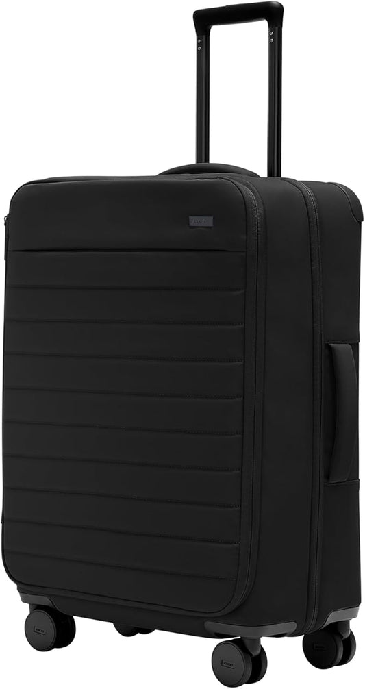 Away Softside Medium Checked Suitcase, 26 Inch Lightweight, Expandable Luggage For Men & Women, Durable Nylon Exterior, TSA Approved Lock, Ideal For Trips 1-2 Weeks, Jet Black