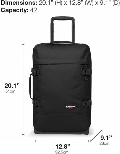 EASTPAK Tranverz S – 42L Large Wheeled Luggage with Dual Compartments, TSA Lock, Compression Straps & Smooth-Wheeling System, Wine Burgundy