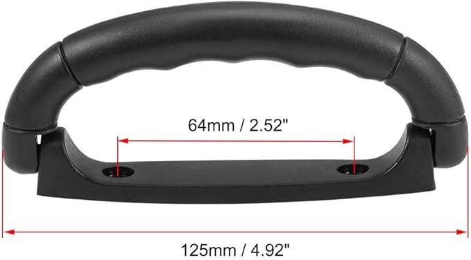 uxcell Luggage Handle Pull Plastic 4.92-Inch Length Luggage Suitcase Handle Grip Black
