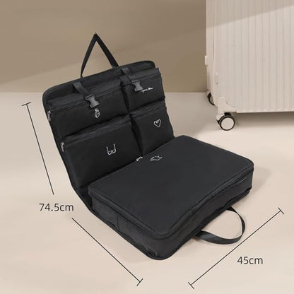 Travel 5-in-1 Packing Cube Set | Expandable Waterproof Luggage Organizer with Hanging Hook | Multi-Compartment Compression Bag for Clothes & Essentials (Khaki)