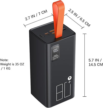 High Capacity Power Bank 80000mAh with LED Display, 30W PD & QC 3.0 Fast Charging Portable Charger, 5 Output 2 Input USB-C Battery Pack for Phone Outdoor Camping Travel Office
