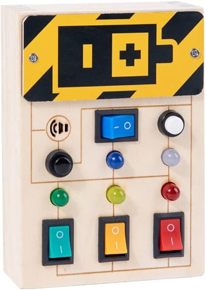 Light Up LED Sensory Busy Board, Learning Toddler Toys Interactive 1 Year Old Gifts Travel Friendly Kids Toys for Trips and Daily Play