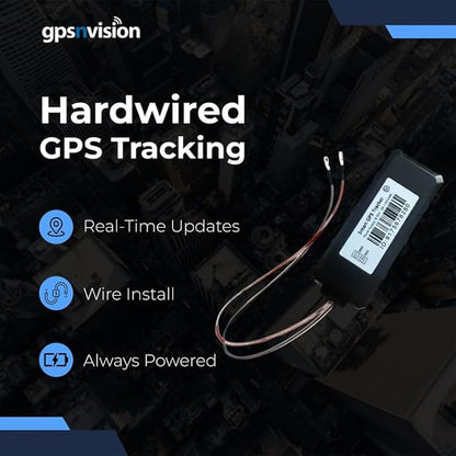 Wired GPS Tracker for Vehicles – No Monthly Fee, NO Subscription – Real-Time 4G Tracking, SIM Included, Trip History, GeoFence, Driving Alerts, Hardwired Hidden Tracking Device for Fleets
