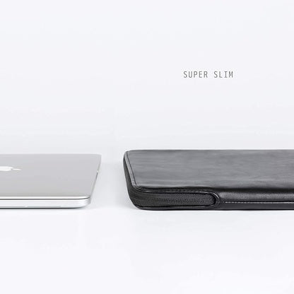 Comfyable Leather Laptop Sleeve Compatible with 16 Inch MacBook Pro M4 2024 & 15 Inch MacBook Air M4 M3 M2 2025, Black