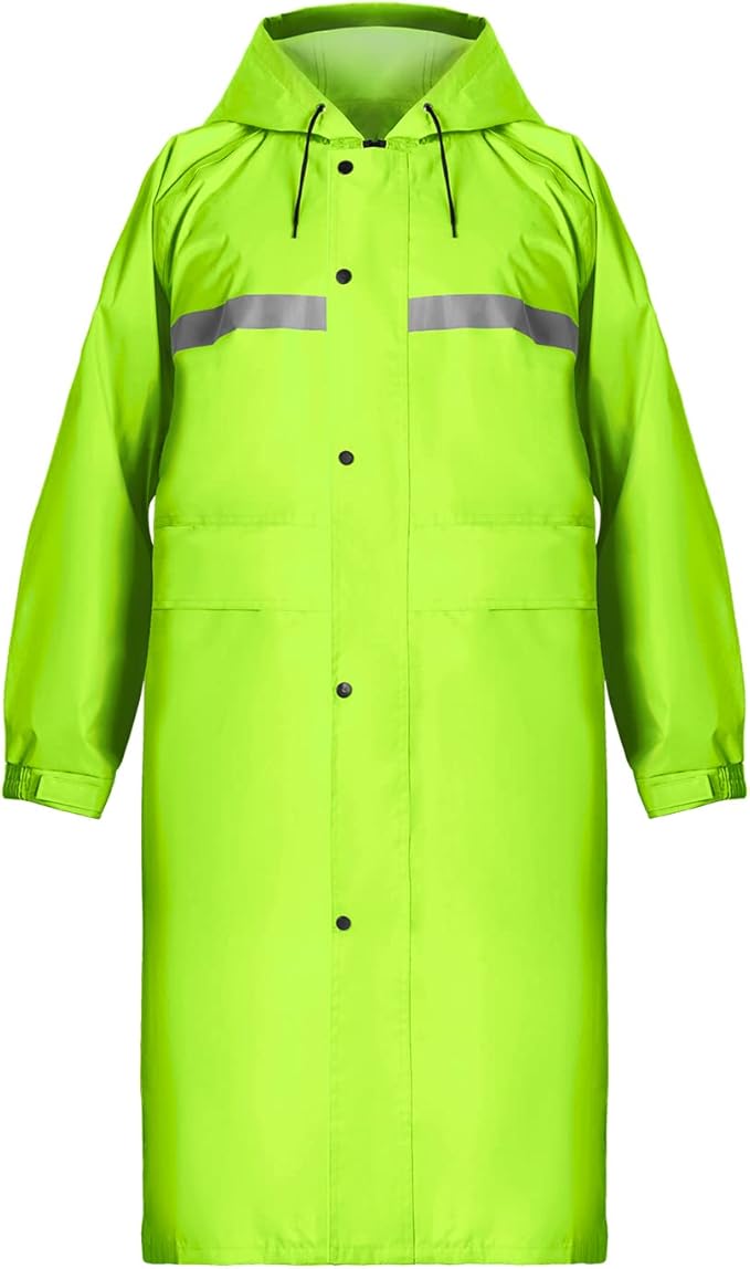 Coralrain Long Hooded Raincoat Safety Waterproof Emergency Rain Jacket Poncho for Men Women Adults