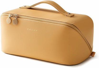 EACHY Travel Makeup Bag,Large Capacity Cosmetic Bags for Women,Waterproof Portable Pouch Open Flat Toiletry Bag Pattern Makeup Bag