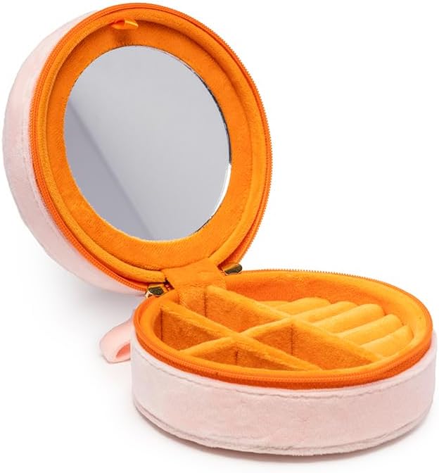 Living Royal Jewelry Travel Case – Portable Box with Mirror and Zipper for Rings, Necklaces, Earrings, Bracelets (Boots)