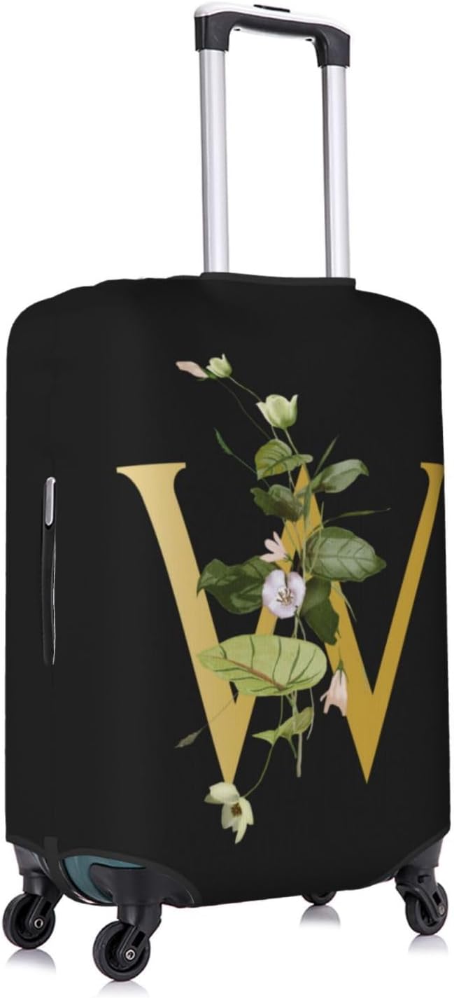 Decorative W Suitcase Protectors Elastic Washable Luggage Covers With Concealed Zippers For 18-32 Inch Luggage (Size S: Fits 18-21 Inch)