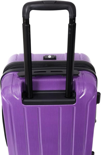 NONSTOP New York Elite Luggage Expandable Lightweight Spinner Wheels hard side shell Travel Suitcase Set, TSA Lock, Double USB Port, 3 packing cubes, Purple, 3-piece Set (20/24/28)