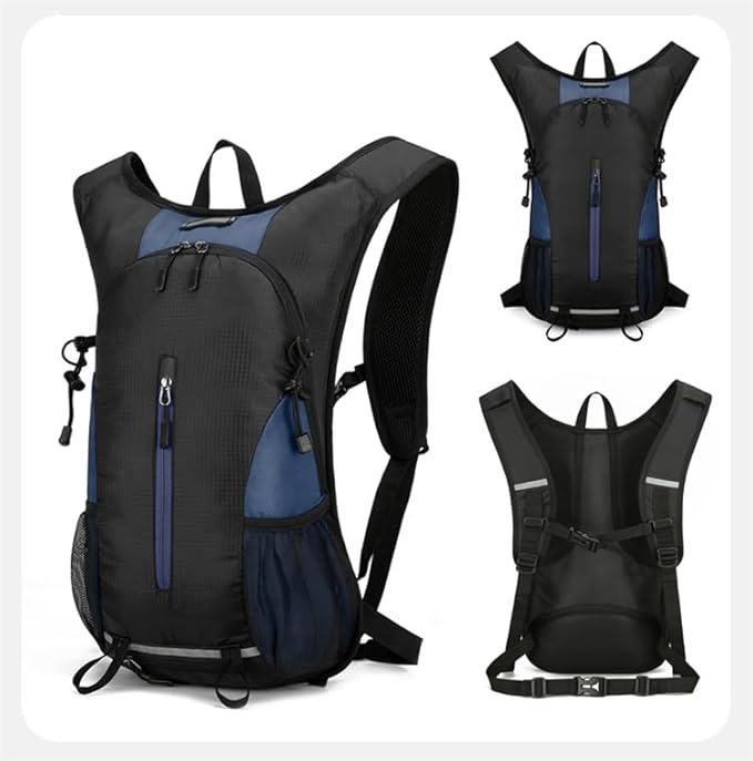 25L Ultralight Lightweight Waterproof Hiking Backpack Foldable Travel Camping Hiking Bag Outdoor Sports Daypack with reflective strips(Black deep blue)
