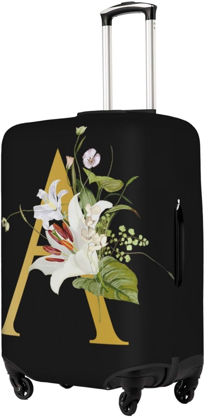 Decorative A Suitcase Protectors Elastic Washable Luggage Covers With Concealed Zippers For 18-32 Inch Luggage (Size L: Fits 25-28 Inch)