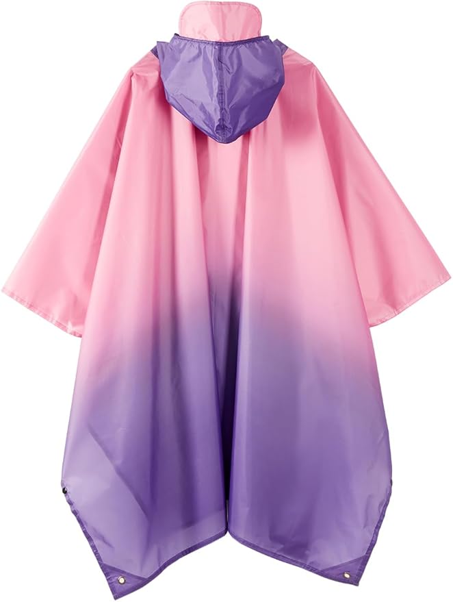 Hooded Rain Poncho for Adult, Waterproof Lightweight Raincoat for Hiking Camping