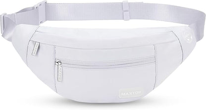 MAXTOP Large Crossbody Fanny Pack with 4-Zipper Pockets,Gifts for Enjoy Sports Festival Workout Traveling Running Casual Hands-Free Wallets Waist Pack Phone Bag Carrying All Phones