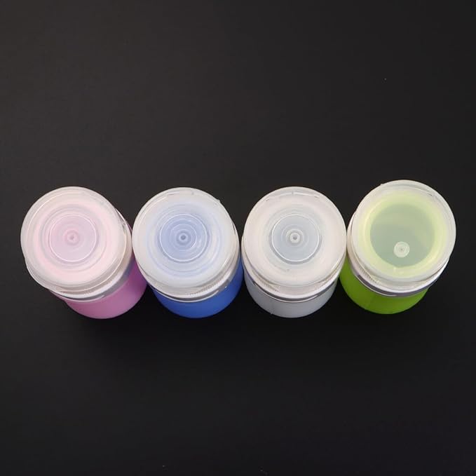 4pcs Silicone Travel Bottles Leakproof Lotion Containers Portable Cosmetic Squeeze Bottles for Travel Makeup Storage Tsa Approved Pink Green White Blue