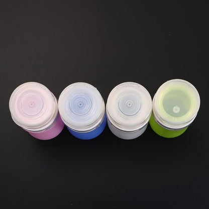 4pcs Silicone Travel Bottles Leakproof Lotion Containers Portable Cosmetic Squeeze Bottles for Travel Makeup Storage Tsa Approved Pink Green White Blue