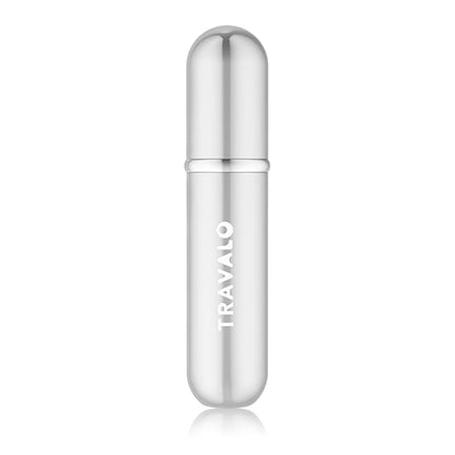 Travalo Classic HD Perfume Atomizer - Leak-Proof and TSA Approved for Air Travel - Reusable, Airtight, Easy-Fill Mini Pump Sprayer - Lightweight, Elegant Design w/Volume Window - Silver 0.17oz