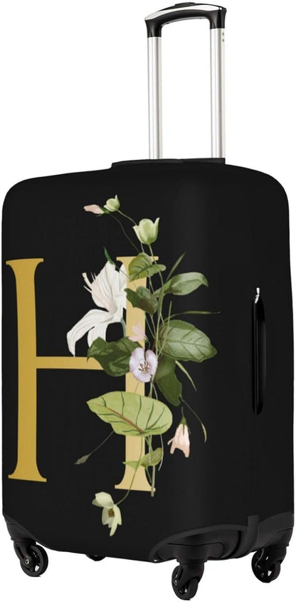 Decorative H Suitcase Protectors Elastic Washable Luggage Covers With Concealed Zippers For 18-32 Inch Luggage (Size M: Fits 22-24 Inch)