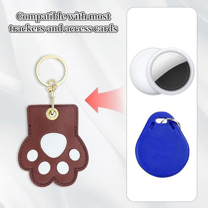 Leather Keychain Case Holder Compatible with Apple AirTag, GPS Airtag Keychain Finder Tracker with Key Ring, Anti-Scratch Protective Air Tag Cover