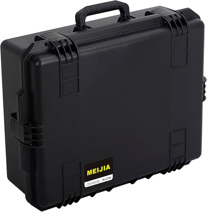 MEIJIA Premium Portable All Weather Heavy Duty Waterproof Hard Compact Camera Case with Customizable Fit Foam, Lightweight Design,24.6"X19.7"X8.6",Black