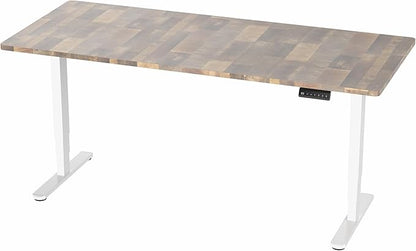 VIVO Electric 71 x 30 in Dual Motor Sit Stand Desk, Memory Height Adjustment, 2B Series, Reclaimed Wood Top White Frame, DESK-KIT-2W7P