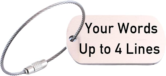 Durable Personalized Luggage Tags for Suitcases,Cruise Essentials Travel Tags for Luggage,Travel Bag Labels,Heavy-Duty Stainless Steel Silver Rectangular Vertical Suitcases Tags no icon