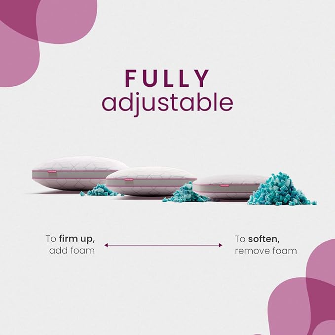 IWS I WANNA SLEEP Snow® Touch Adjustable Pillow, Neck Support, Queen Size Bed Pillows for Sleeping, Gel Cross Cut Memory Foam for Side Sleepers