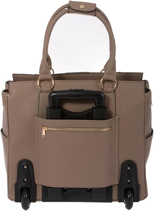 JKM & Company Rolling Laptop Bag for Women | Designer Wheeled Briefcase | Fits 13-17" Laptops | Office Travel Computer Case