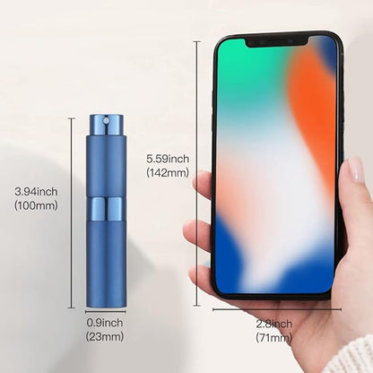 LISAPACK 8ML Atomizer Perfume Spray Bottle for Travel, Empty Refillable Cologne Dispenser, Portable Sprayer (Blue)