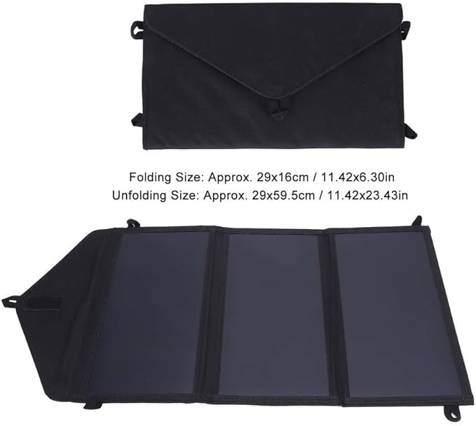 30W Foldable Solar Panel Charger, Dual USB, IP65 Waterproof Portable Solar Charger for Phone Tablet Camera Power Bank, Camping Hiking Outdoor