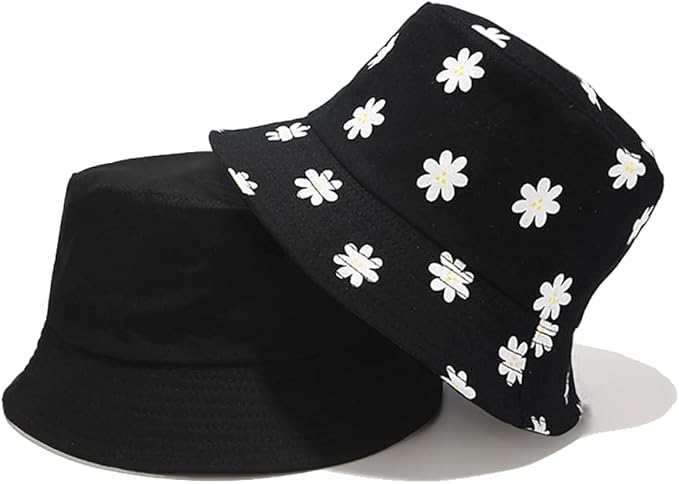 XYIYI Cute Bucket Hat Beach Fisherman Hats for Women, Reversible Double-Side-Wear