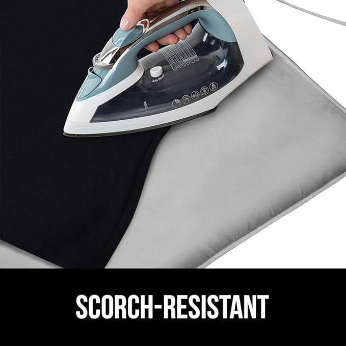 GORILLA GRIP Ironing Mat, Portable Iron Pad, Magnetic Cover for Top of Laundry Washer, Dryer, Table Top, Countertop Blanket, Silicone Coating and Scorch Resistant, Travel Size 28x24, Silver
