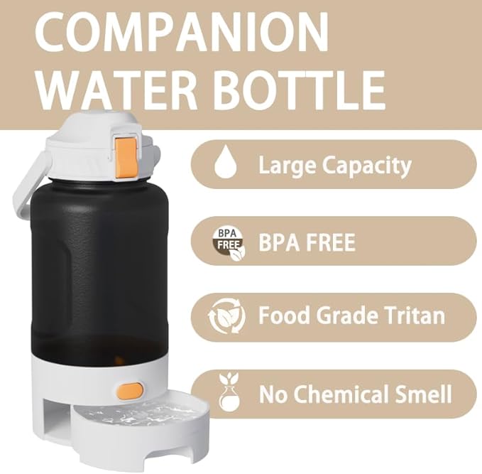 50oz Leakproof Dog Water Bottle for Hiking & Camping with Pet Sharing Technology - Dual Hydration Zones, Portable Dog Water Bottle, Travel Accessories for Humans and Pets, BPA Free, Pink