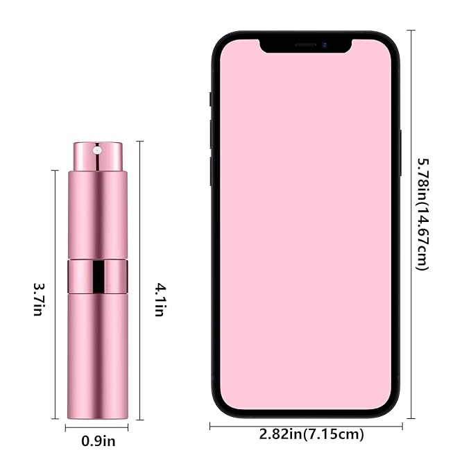 Lil Ray 8ml Portable Mini Perfume Atomizer(4 PCS)，Refillable Empty Small Spray Bottle for Travel, Twist Type Pocket Cologne Sprayer (Pink)