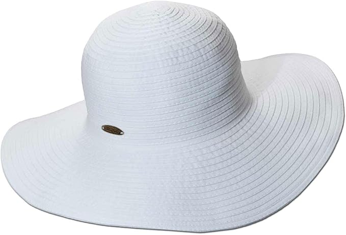 Panama Jack Women's Ribbon Floppy Packable Sun Hat, 4" Big Brim