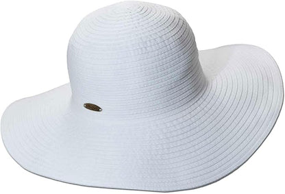Panama Jack Women's Ribbon Floppy Packable Sun Hat, 4" Big Brim