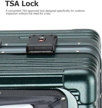 feilario 20in Aluminium Frame Zipperless PC Hard Shell Spinner Wheels Luggage, Built-In TSA lock Carry on Suitcase, with Cup Holder, USB Port, Phone Holder