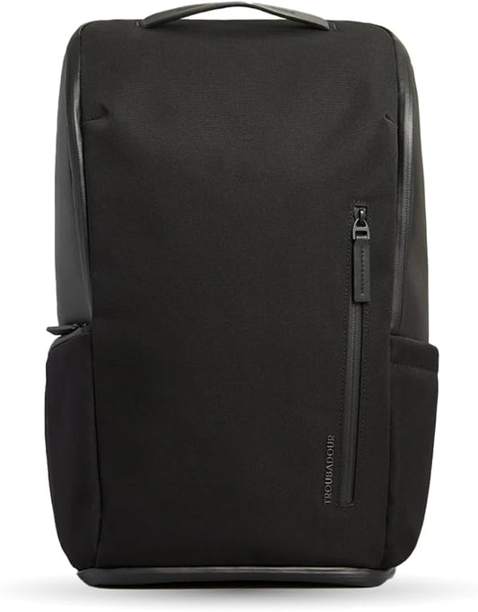 Troubadour Pioneer Backpack 3.0 - Premium Everyday Bag with Padded Laptop Section, Ventilated Shoe Compartment & Sustainable Waterproof Material - All-Day LIghtweight Comfort Design - Black