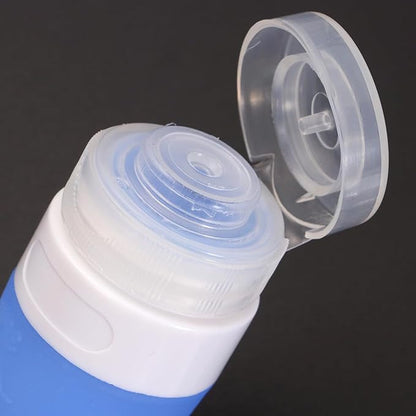 4pcs Silicone Travel Bottles Leakproof Lotion Containers Portable Cosmetic Squeeze Bottles for Travel Makeup Storage Tsa Approved Pink Green White Blue